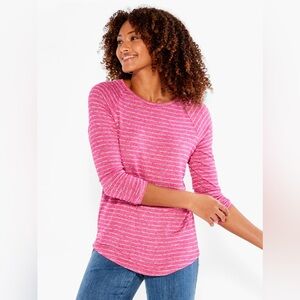 NZT Nic+Zoe Women’s Large SWEET DREAMS LONG SLEEVE STRIPED TEE